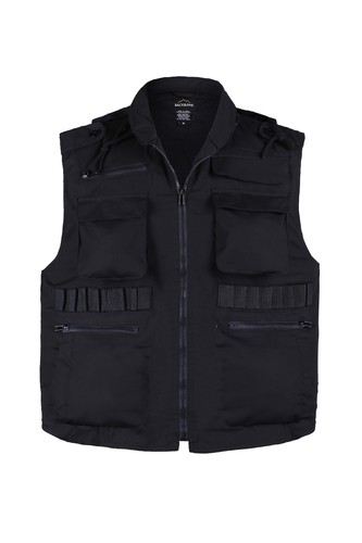 MENS Fishing Gaming Camping Outdoor Ranger Vest Security Uniform -Black / Khaki - Picture 13 of 16