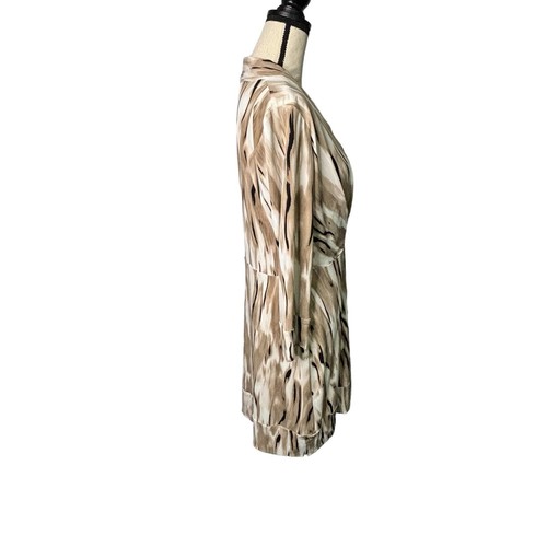 Antonio Melani Dress Womens Large Faux Wrap The Neutrals Abstract Art V Neck - Picture 3 of 12