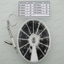 216pcs M1.7 Black Cross Pan Head Self Tapping Screws screwdriver Assortment Kit