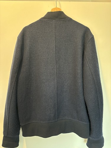 Club Monaco Bomber Jacket - Men's L ~ $289 Navy Blue - Boiled Wool - Picture 4 of 8