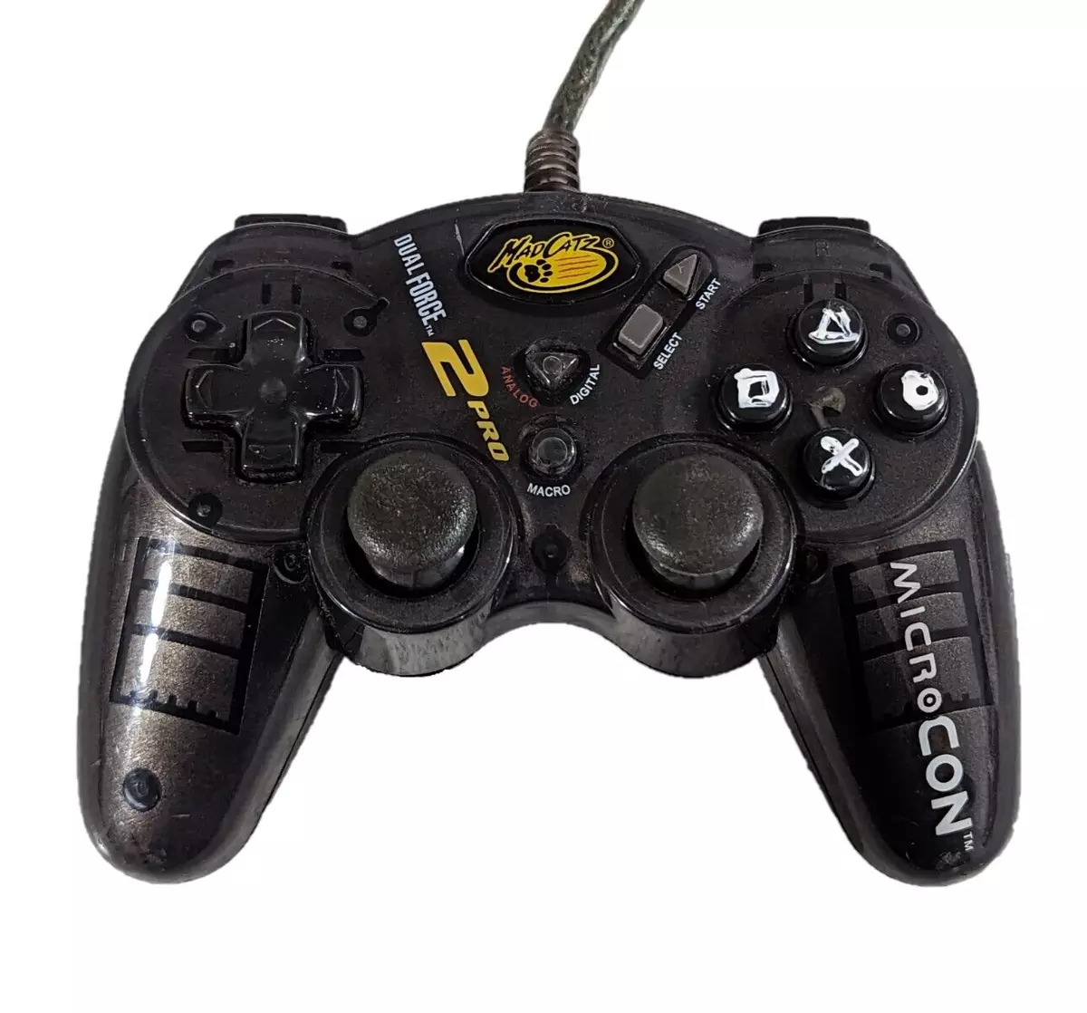 Mad Catz Dual Force 2 Pro Microcon Gaming Controller PlayStation 2 PS2 -  Gray