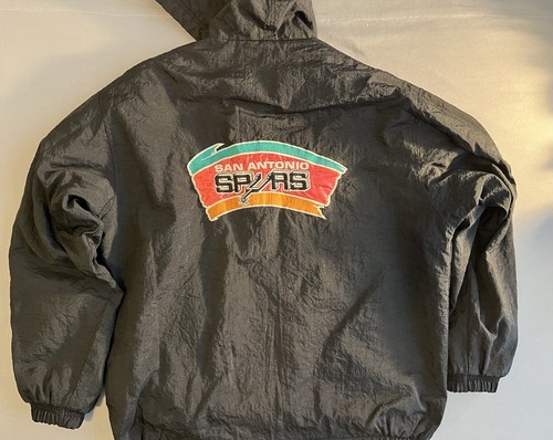 Vintage Starter San Antonio Spurs Hoodie Jacket Black/Fiesta Mens Large - Picture 2 of 9