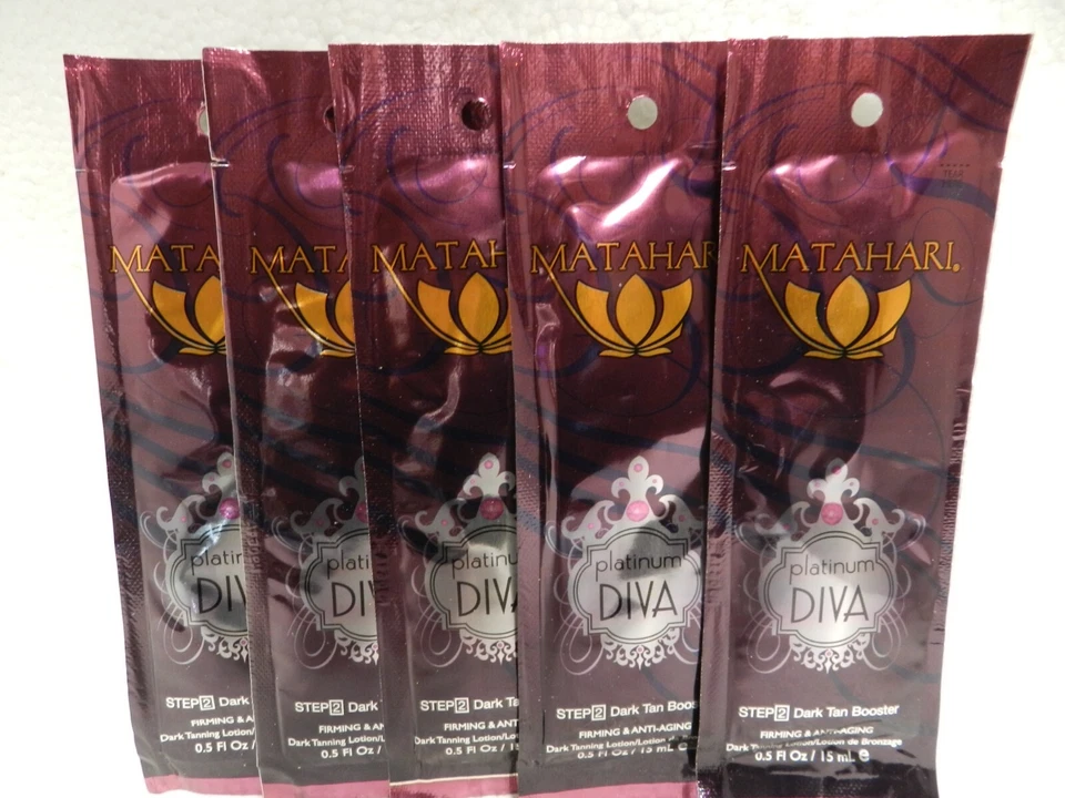 5 PAQUETES PLATINUM DIVA STEP 2 LOCIÓN BRONCEADORA ANTIENVEJECIMIENTO DE MATAHARI ¡SÚPER RARA! Foto 2 de 2
