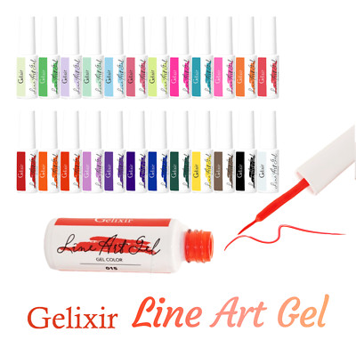 Gelixir Brand New Line Art Gel 8 mL/0.27 oz Gel Art Color *Pick Any*