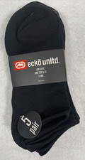 ECKO UNLIMITED Low Cut Men Black Socks 5 Pairs Shoe Size 6-12