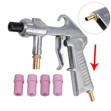 Replacement Siphon Feed SANDBLASTER GUN with 4 Ceramic TIPS Sand blast Cabinet