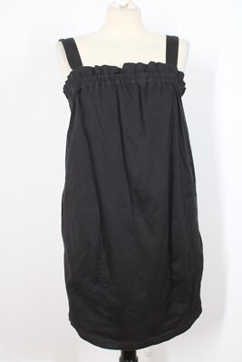 Everlane S Black Organic Cotton Tank Midi Paperbag Dress