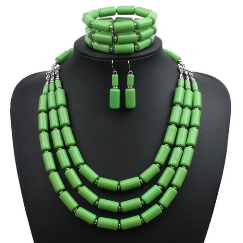 Handmade African Beads Necklace Fashion Nigerian Wedding Bracelet Gift - Picture 13 of 20
