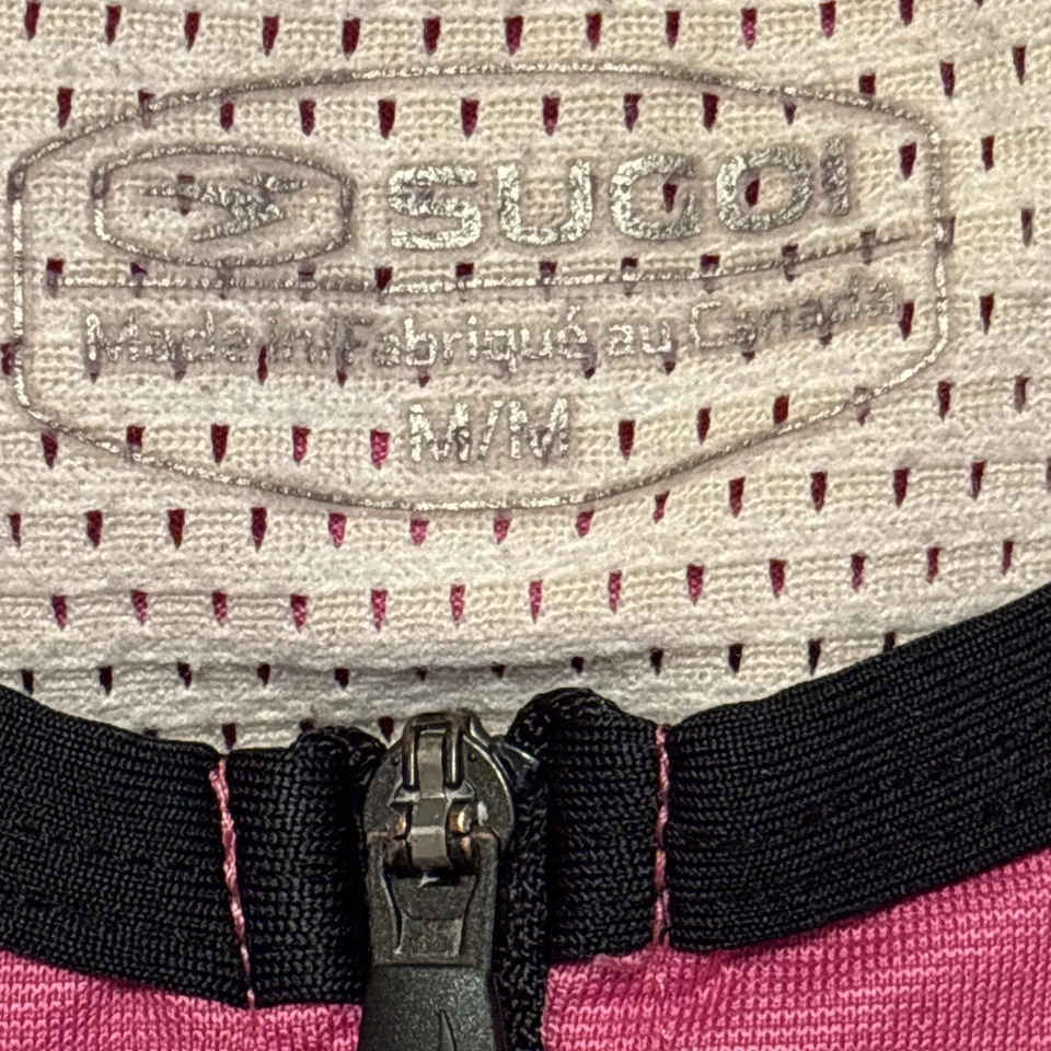 Chaleco Sugoi Mujer Mediano Rosa Blanco Media Cremallera Ciclismo Bolsillo Foto 3 de 4