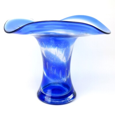 Glashütte Eisch Glas Vase signiert Handarbeit Vintage German Art Glass 70s 80s