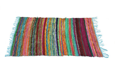 Indian Chindi Rug Home & Room Decor Rug Floor Area Rag Rug Bohemian Rug