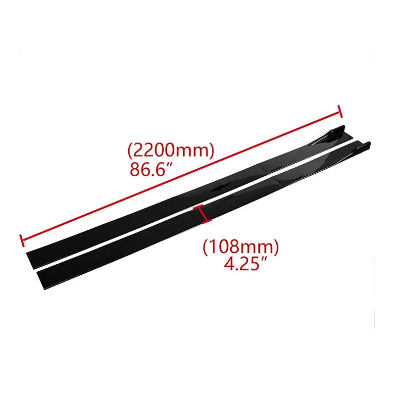 1Set For Audi A3 A4 A5 A6 A7 B8 B9 S5 86.6'' Side Skirts Extension Splitter Lip — 第 4/4 张图片