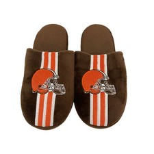 Cleveland Browns NFL Men's Team Stripe Slipper, 4 Sizes Available, FREE SHIP