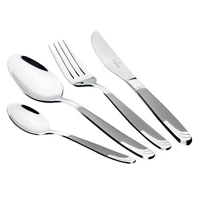 Besteck 24 Teile Edelstahl Poliert / Matt, Set 6 Personen, Modernes Design  Berl