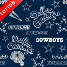 Dallas Cowboys NFL Cotton Fabric - 58" Wide - Sold by The Yard & Bolt