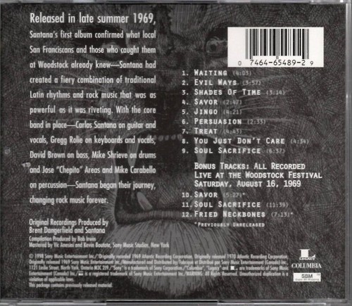 Santana CD Columbia/Legacy, 1998, 30. Jahrestag, CK-65489, selbstbetitelt ~ Sehr guter Zustand + - Bild 2 von 5