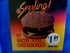 mcdonalds bacon double cheeseburger  translite  sign  21 3/4" x 21 3/4", 1989