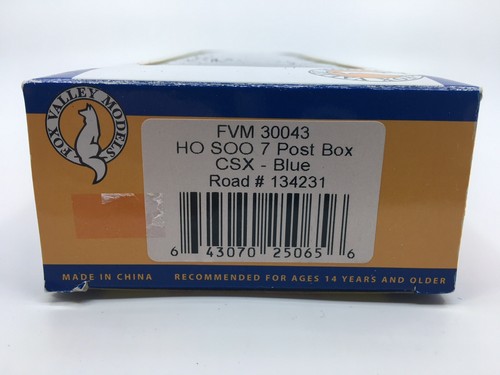 HO Fox Valley Models FVM 30043 CSX SOO 7 Post Boxcar CSXT #134231 Metal Wheels - Picture 9 of 9