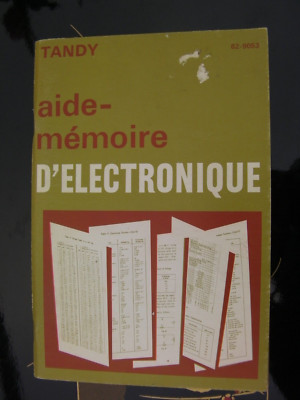 Electronics Data Book Radio Shack Tandy French Aide Memoire Electronique