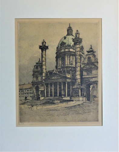 Robert KASIMIR (1914-2002) sig+nummeriert Farbradierung: DIE KARLSKIRCHE IN WIEN - Bild 3 von 12