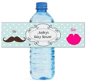 25 Genero Revelan El O Ella Baby Shower Fiesta Agua Etiquetas De Botella De 8 X 2 Ebay