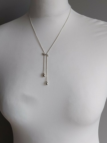 Collana La Redoute Lariat tono argento e diamante 30 cm