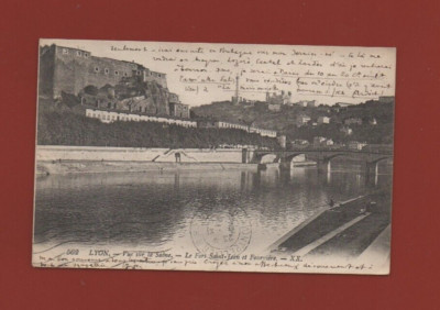 LYON - View of the Saône - Fort Saint Jean et Fourvière .... (Ref. L7455)