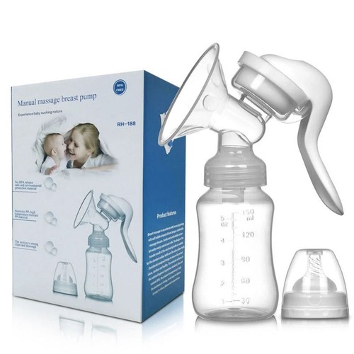 Silicone Breastfeeding Manual Breast Milk Pump Babies Feeding With Milk Bottle - Picture 2 of 9