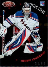 2012/13 Panini Certified Stars #S4 Henrik Lundqvist /999 HOF - Free Shipping!