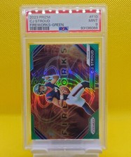 CJ STROUD 2023 PANINI PRIZM F10 FIREWORKS GREEN ICE ROOKIE RC - PSA 9