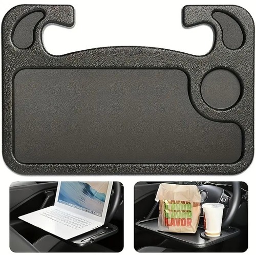 #1 Car Steering Wheel Tray Desk 2 Sided For Laptop Drink Food Work Table Holder - Picture 8 of 18