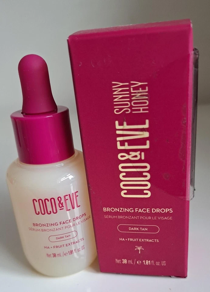 Coco & Eve Sunny Honey Bronzing Face Drops Dark Tan 30ml **New & Boxed**
