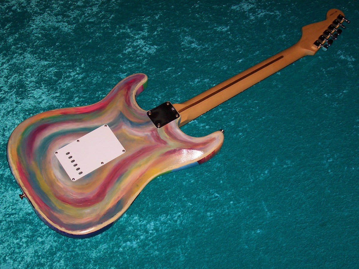 Fantastic Fender Strat Stratocaster USA american hand painted
