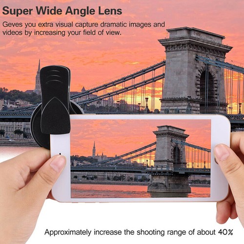 Super Wide Angle 0.45X and 15X Macro Lens Clip-on For iphone Camera Univers F-mx - Zdjęcie 3 z 8