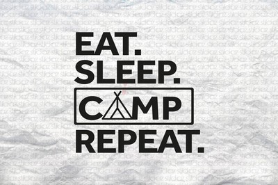 EAT SLEEP Camp REPEAT Aufkleber | Camper | Van Life | Camping