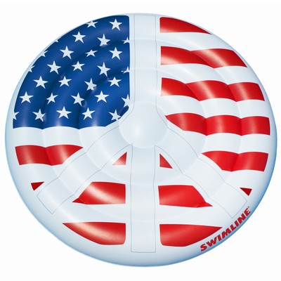 Swim Central 60� Patriotic Stars, Stripes and Peace Sign Swimming Pool Island