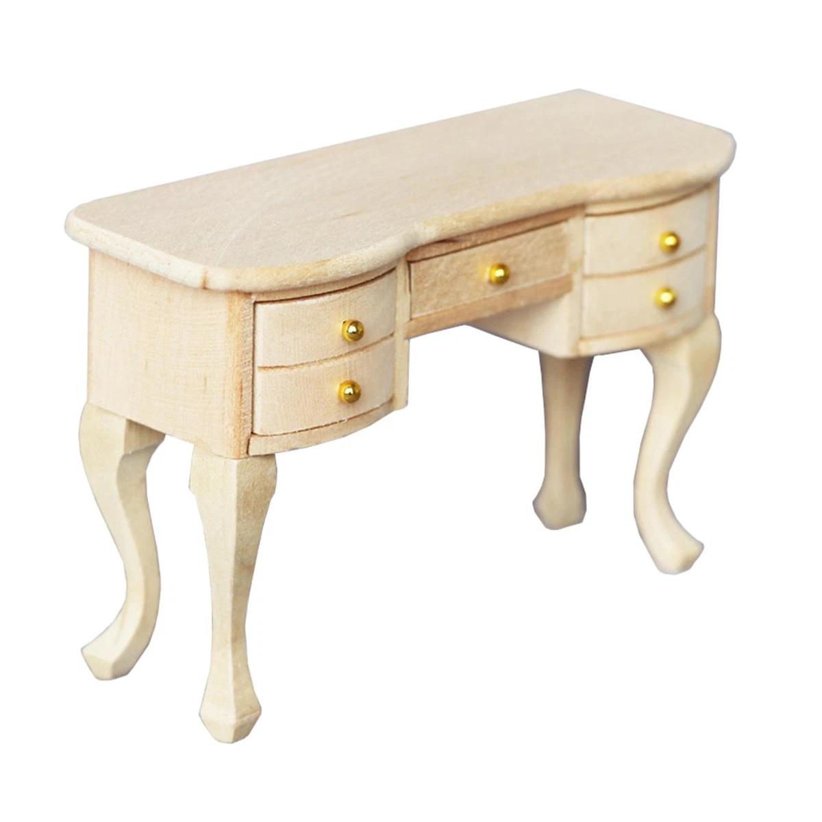 1 12 Unpainted Mini Wooden Desk Life Scene Accessories Toy Pretend