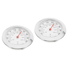 2Pcs 1.7  Mini Indoor Outdoor Thermometer  C/ F Temperature Monitor Gauge Silver