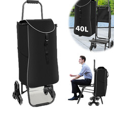 Dolly Climbing Stair Trolley Cart - Foldable Storage Grocery Cart With Tri-Wheel