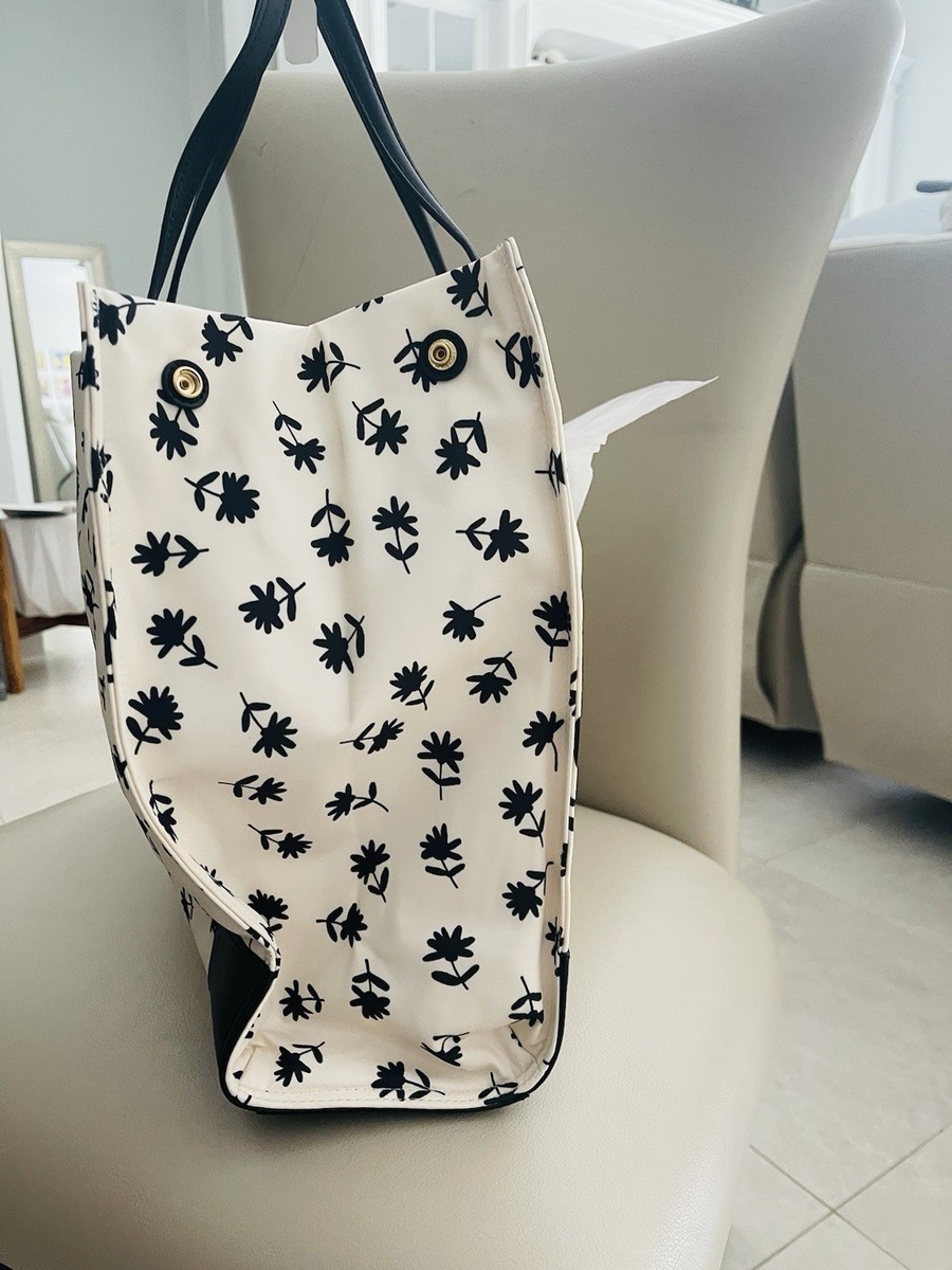 Tory Burch Nylon Ella Printed Floral TOTE ~NWT~ Black