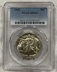 GRADED 1942 Walking Liberty Half Dollar PCGS MS64 Silver American Coin