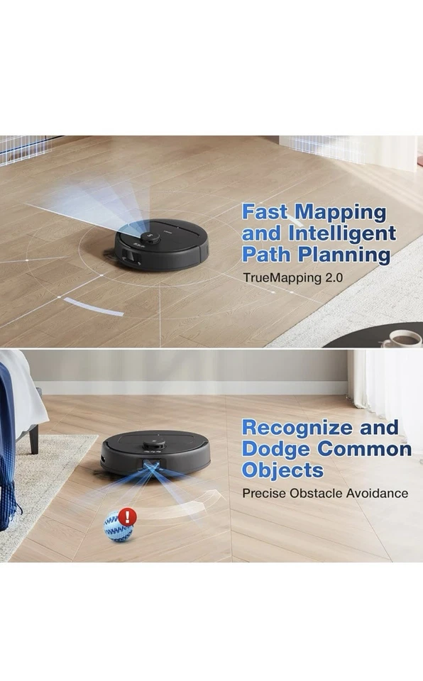 ECOVACS DEEBOT N30 Omni Robot Vacuum and Mop 10000Pa Suction TruEdge Adaptive... - Image 3 of 4