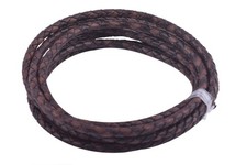 KONMAY 4mm Antique Brown Braided Leather Bolo Cord, 2 4.0mm,
