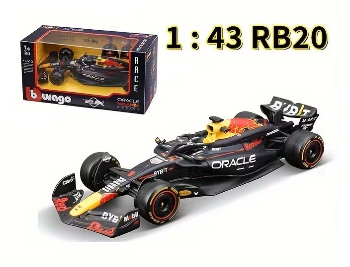 Burago 1:43 F1 Champion 2024 Red Bull Max Verstappen Grand Prix Race Car Model