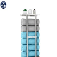 30 inch stainless steel wall mounted towel rack with shelf brushed nickel for...
