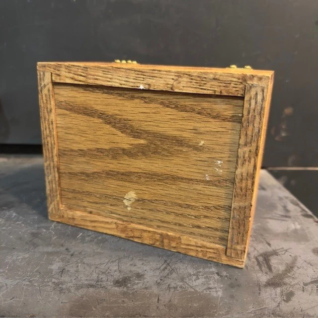 Solid Wood Keepsake Recipe Box Hinged Lid Storage Organizer Rustic FarmDecor - Image 4 of 4