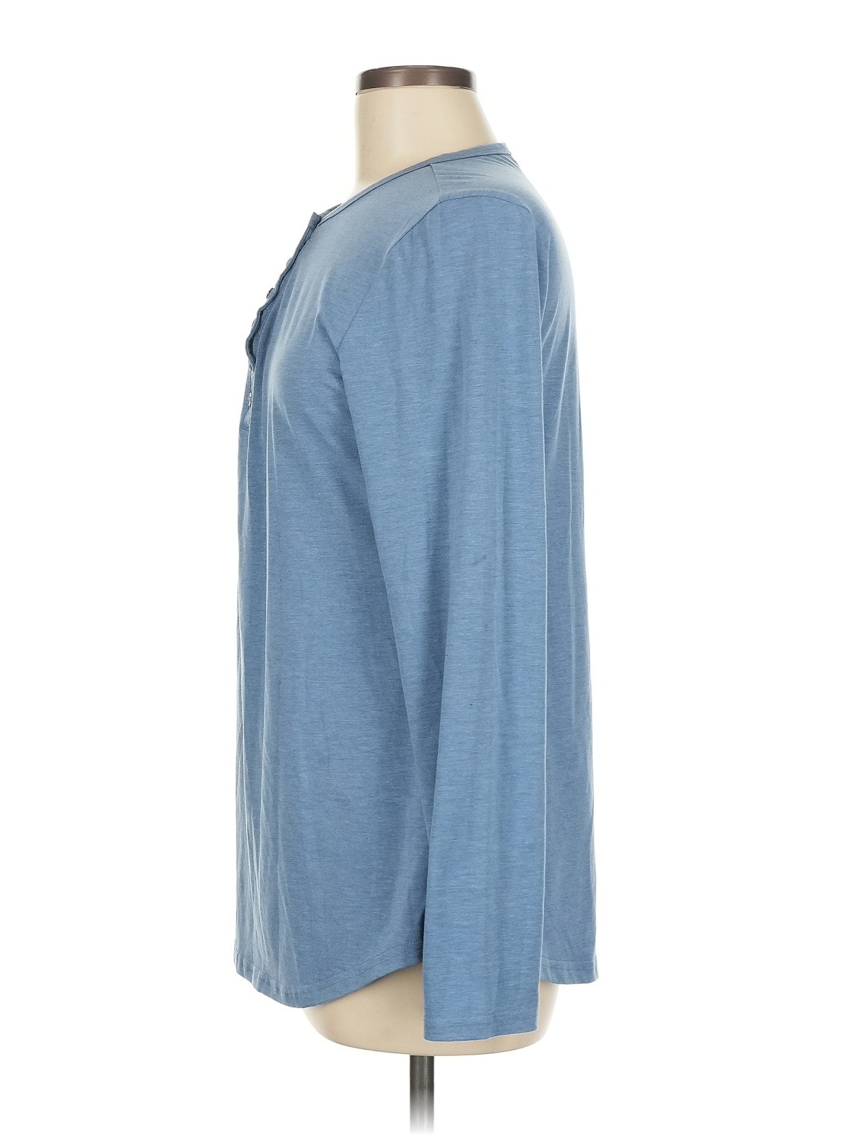 Ouges Women Blue Long Sleeve Henley M - image 4