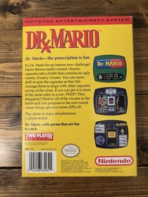 NES Dr. Mario Complete in Box with Manual, Sleeve,  Styrofoam insert