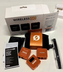 Rode Wireless GO Gen 3 Orange, mint ex-display, all accessories 3 month Warranty