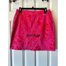 Rafaella Womens Pink Red Tropical Palm Leaf Print Skort Size Medium Activewear